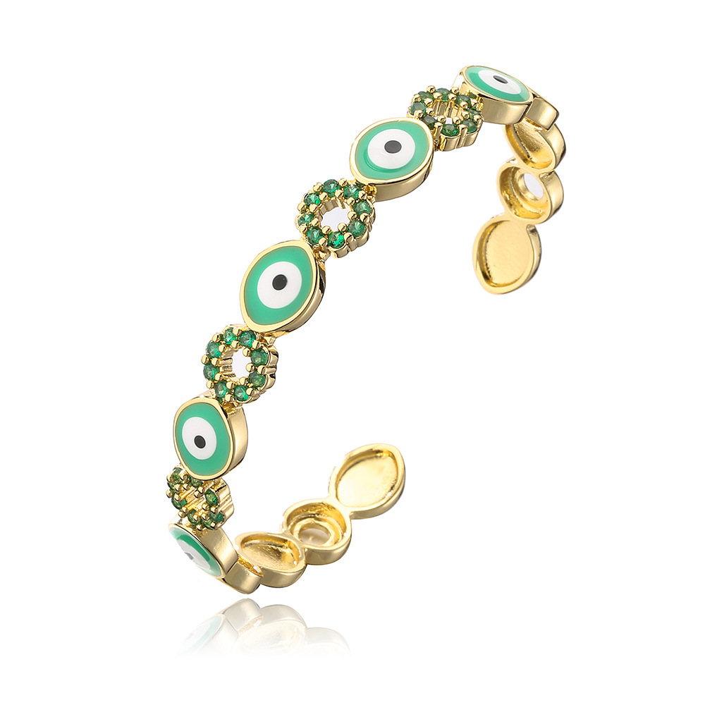 fashion copper inlaid zircon oil drip devilu0027s eye bracelet wholesale