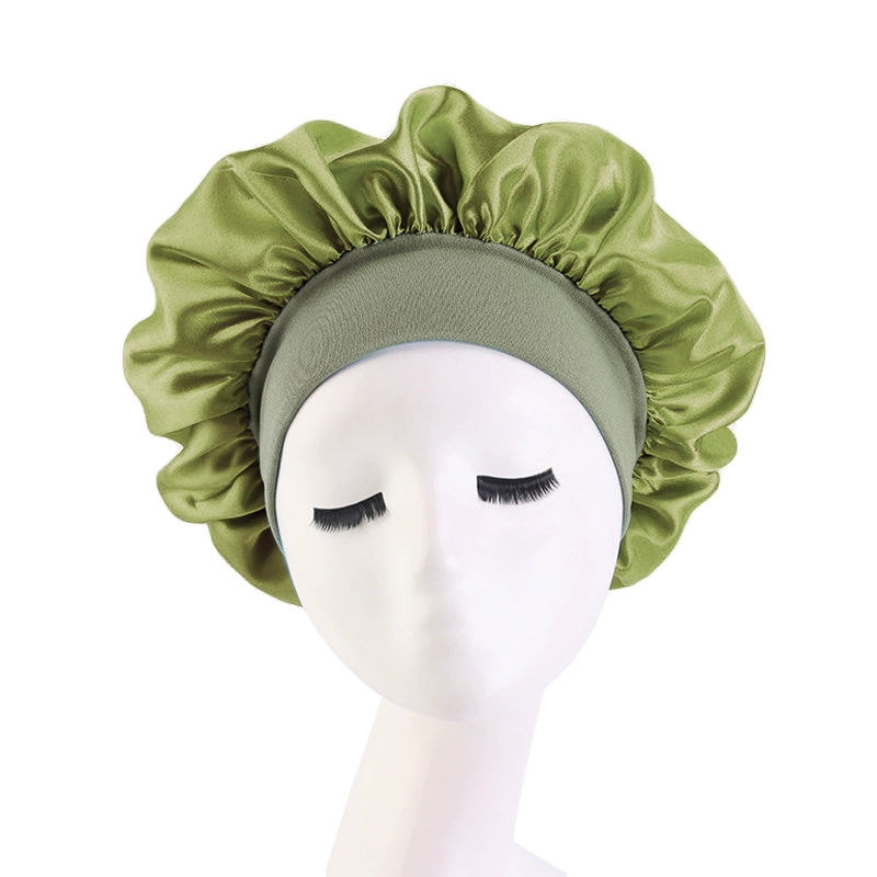 Sleeping Hat TJM-301 — Wide-Edge High-Elastic Ladies Hair Care Cap, Satin-Look, 56–58 cm