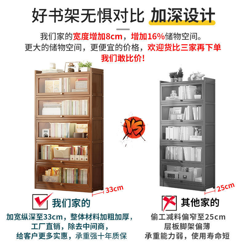 书架置物架落地简易家用书柜带门防尘储物柜客厅置物柜靠墙收纳柜|undefined