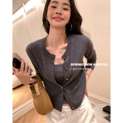 LICKYSENIOR 羽感银丝针织开衫女休闲套装2025新款