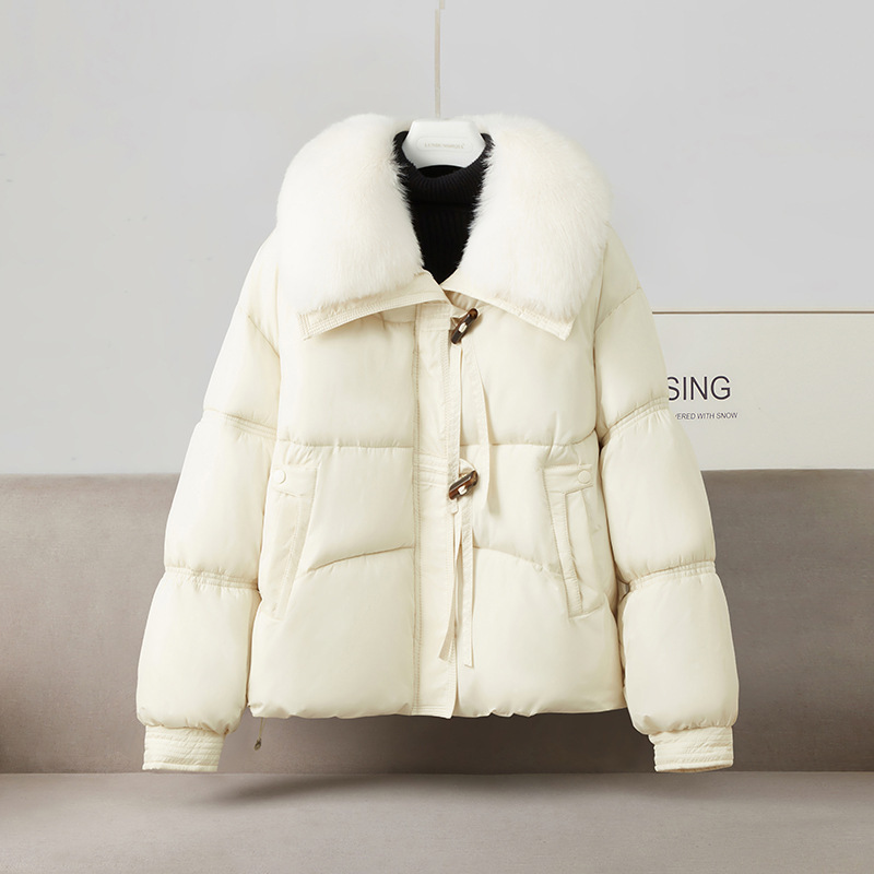Comercio exterior ropa de algodón de cuello de cabello para mujeres 2025, nueva moda coreana de invierno con chaqueta de algodón de plumón tendencia transfronteriza image 3