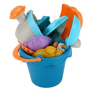 Children's Soft Rubber Bath Beach Toy 10 Pieces Set Water Car Boys and Girls Fall Resistant Baby Sprinkler Small Sand Shovel