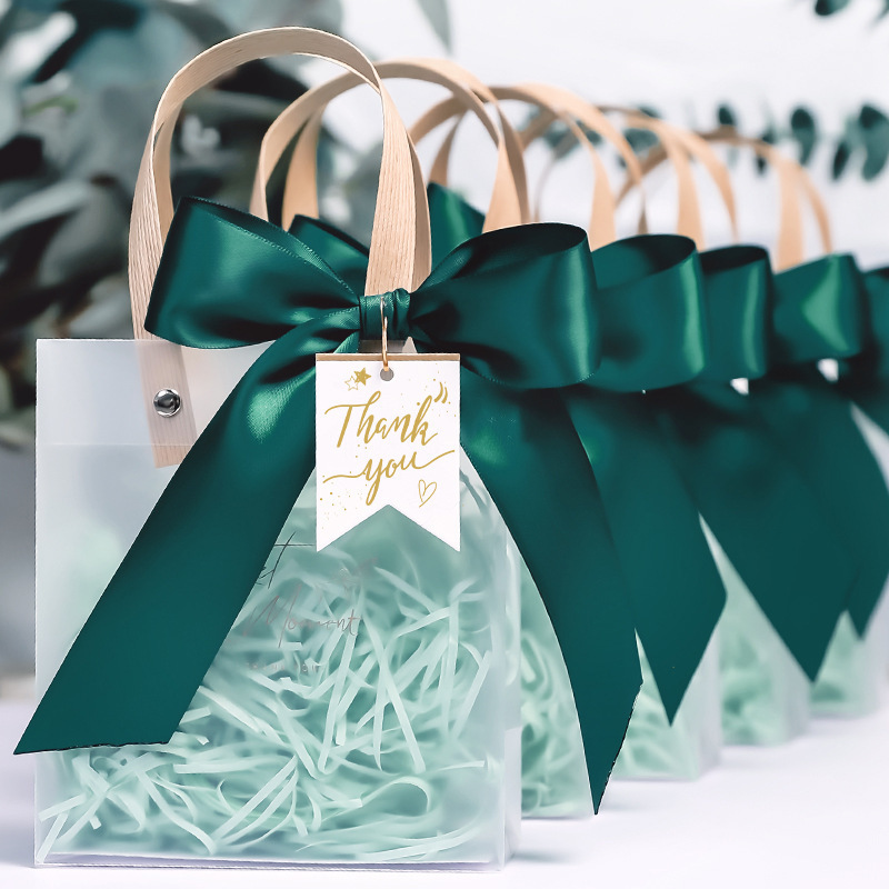 Frosted Bag Hand Gift Bag Advanced Sense Transparent Handbag Birthday Gift Bag Wedding Gift Packaging Bag Gift Bag