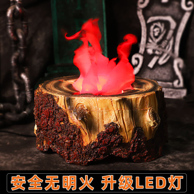 ハロウィーンシミュレーション火炎ランプ電子ストーブレトロ装飾品お化け屋敷ウェディングキャンプファイヤー道具電子火鉢ランプ|undefined