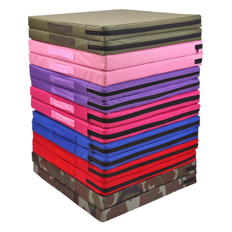 Sports court gymnastics mat folding mat Oxford cloth pu leather mat two fold three fold outdoor sports backflip sponge mat