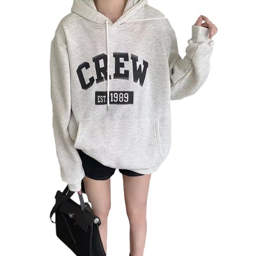 [Cross-border Ready Stock] Korean-style Niche Casual Letter-printed Sweatshirt for Women—Instagram-worthy, All-Match, Design-Driven Outerwear for Students