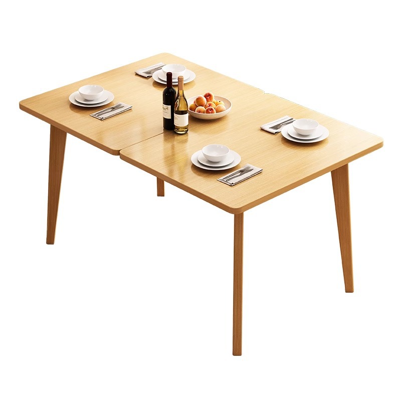Pata de madera maciza mesa de comedor sala de alquiler pequeño apartamento hogar comercial Nordic simple mesa de comedor mesa rectangular y silla combinación