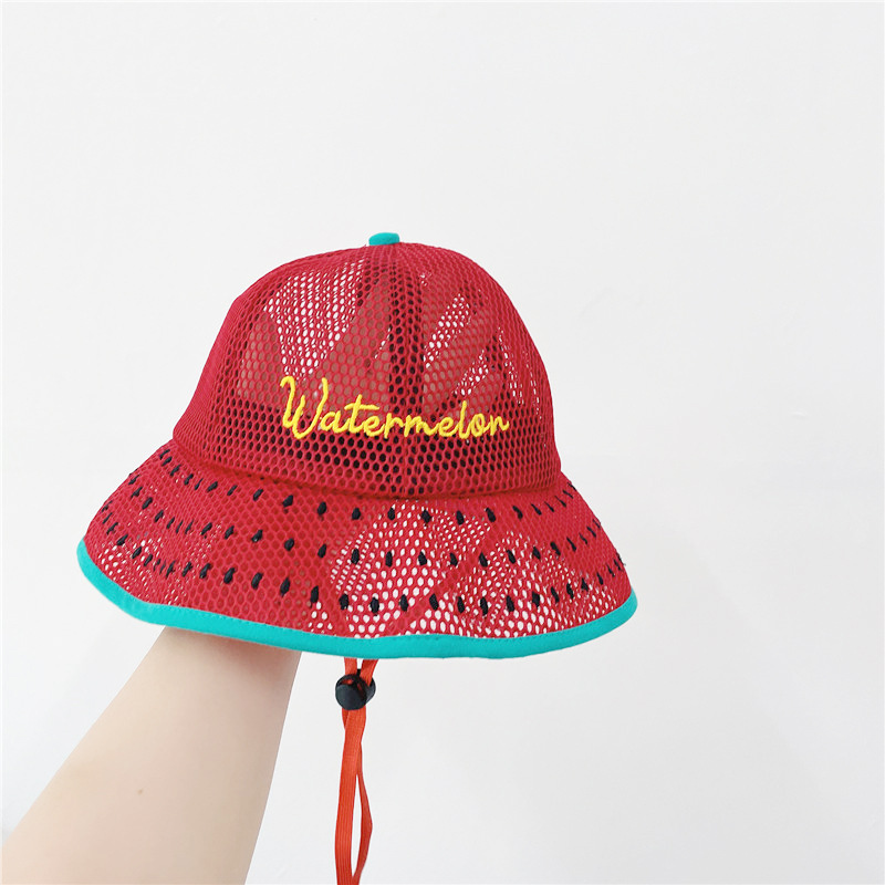 Simple Fruit Letter Shape Mesh Children's Fisherman Hat display picture 5