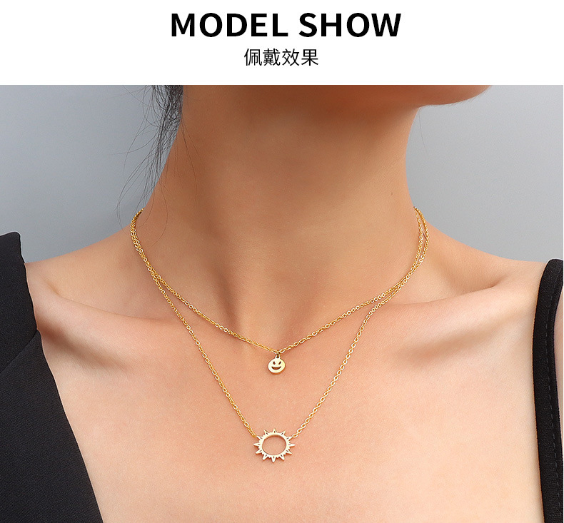 Wedding, Travel Occasion PVD Coated Real Gold Plated Geometric Titanium Steel Fashion Waterproof Non Tarnish Necklace