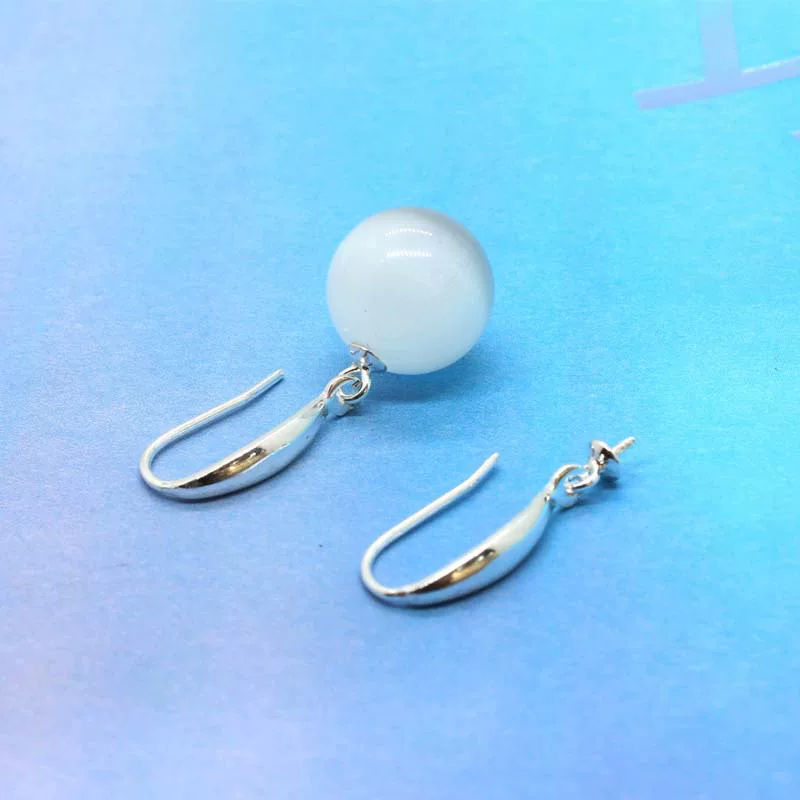 Earrings from pearl jade, accessory, accessories, S925, silver 925 sample
