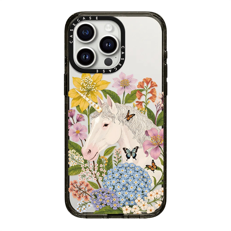 C家联名潮牌花卉独角兽白马适用iphone17手机壳16promax苹果15pro