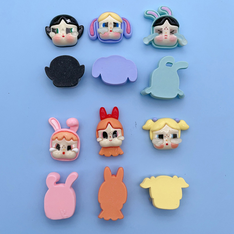 新商品の明るい顔の泣いている子供の女の子の樹脂の部品のdiyクリームのゴムの携帯の箱のコップの靴の服のアクセサリの部品|undefined