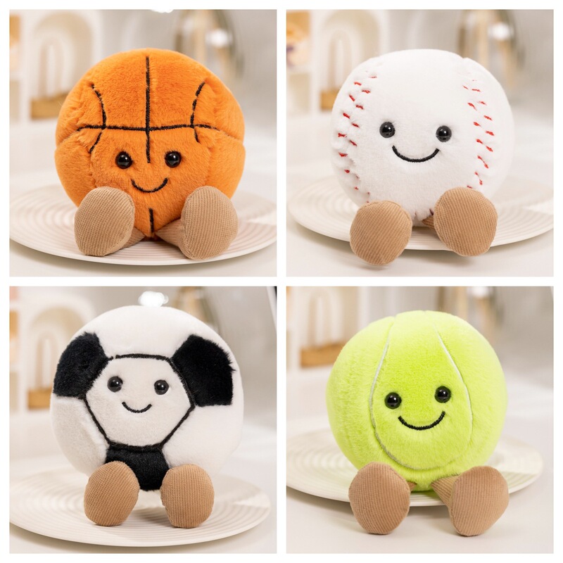 Fun Ball Sports Doll Football Tennis Doll Plush Toy Internet Celebrity Ball Gift Popular Wholesale Cross-Border
