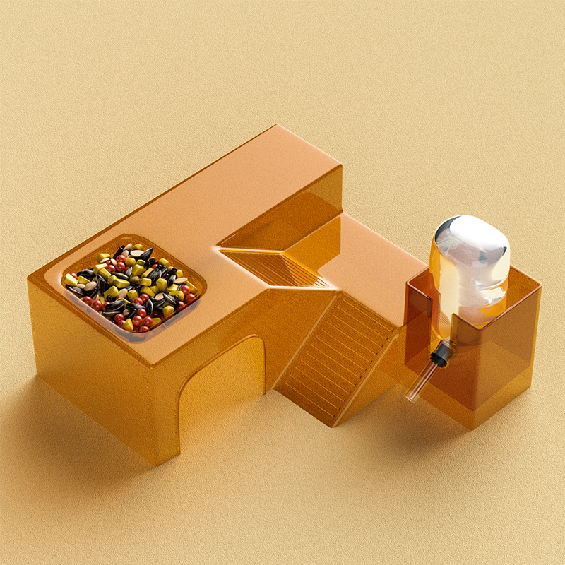 [Venta al por menor instantánea] plataforma de jaula de hámster panorama hámster nido transparente pista de hámster olla de comida tazón suministros paisajísticos