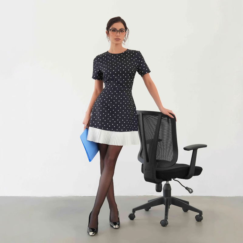 Cross-Border Summer New Sweet Ol Dress Polka Dot Sweet and Cute Tall and Slim Skirt Commuter Skirt