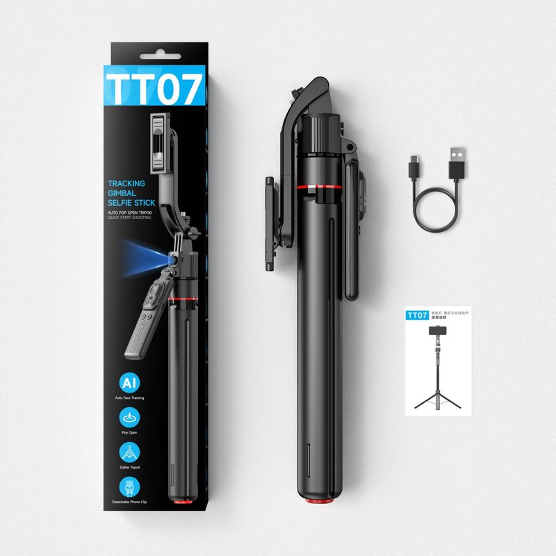 TT07 ロイドポール自撮り棒顔追跡三脚ジンバルフォローアップアーティファクト手ぶれ補正格納式携帯電話ホルダー|undefined