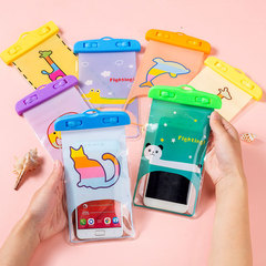 pvc cartoon mobile phone waterproof bag wholesale rafting swimming transparent air bag mobile phone bag touch screen diving waterproof bag
