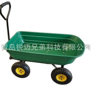 Four-Wheel Plastic Dump Truck for Household Use, Small Handcart, Agricultural Hand-Pulled Cart, Trailer for Pulling Goods, Silent Flatbed Push Truck