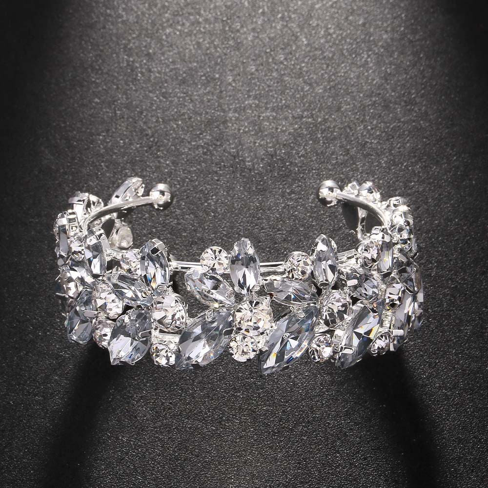 Aliexpress caliente brazalete de diamante exagerado brazalete de apertura para niñas de alto nivel accesorios de escenario Brazalete