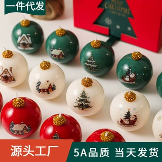 雪花圣诞球形雪人雪屋圣诞球ins风装饰圣诞树挂件香薰蜡烛批发