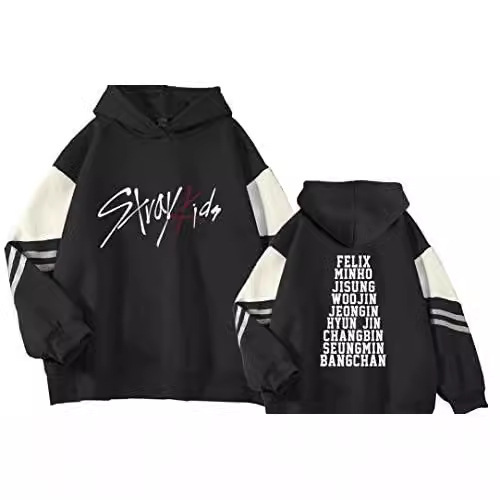 Cross-border supply Harajuku KPOP Stray Kids album sweatshirt long sleeve spliced hoodie