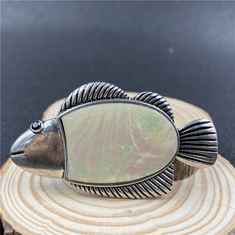 20g Weight White Color Color Shell Abalone Shell Inlaid Small Fish Necklace Brooch Diy Accessories 6
