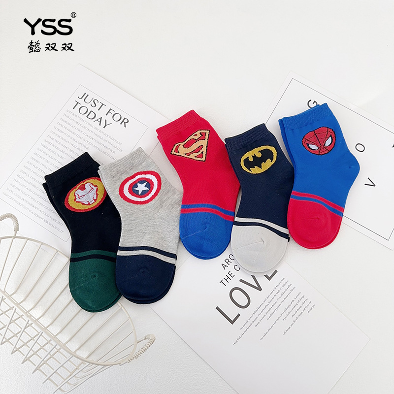 Calcetines para Niños Yishuangshuang, Otoño e Invierno, Nuevos Calcetines de My Hero Academia, Calcetines de Superhéroes hasta la Pantorrilla, Calcetines de Algodón con Bloques de Color para Niños