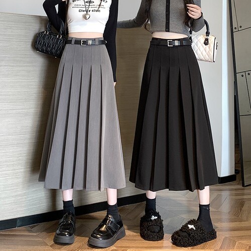 150 Petite Pleated Midi Length Women's High-Waisted A-Line Bustier xs Size for Tall and School Wind Suit Dress Spring Autumn