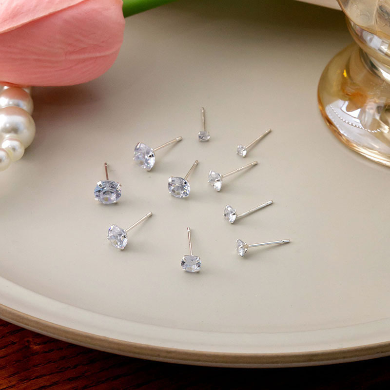 Geometric Pattern 1 Pair Simple Style Geometric Plating Zircon Ear Studs