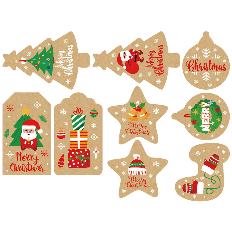メーカー現物ヘラジカ黄クラフト紙ラベル部品DIY吊り札セットクリスマスプレゼント包装吊り札卸売り|undefined