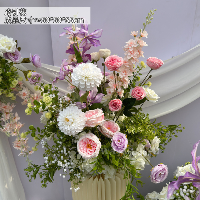 Flores de flores de color rosa y púrpura, decoración de fondo de bodas de orquídeas, diseño de diseño