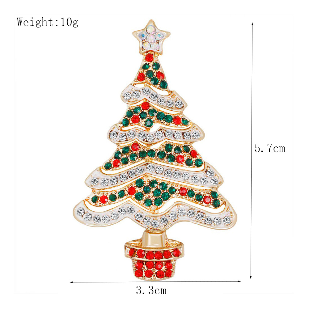 New European and American style cross-border creative cute pin flower flower enamel drop oil Christmas brooch factory direct sales