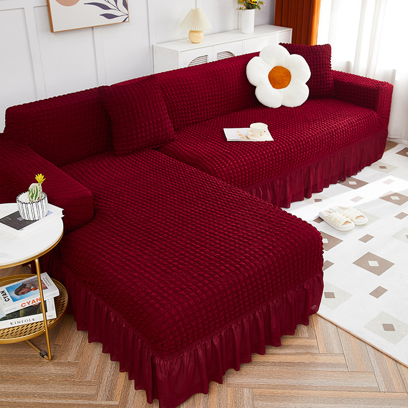 Thickened stretch seersucker lace sofa cover cover for imperial concubine single double combination sofa cover all-inclusive non-slip