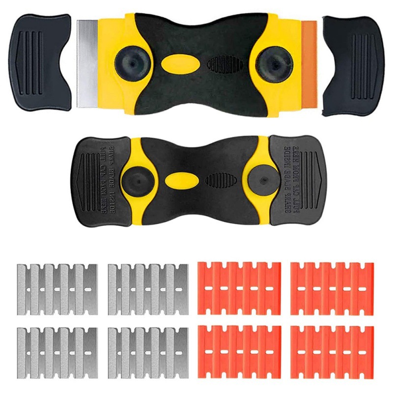 42件套塑料刮刀工具滚刀玻璃刮刀带40个刀片，用于刮擦替换刀片