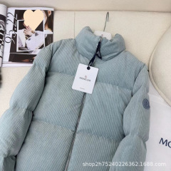 24秋冬新款经典面包服灯芯绒立领羽绒服外套下摆抽绳调节设计时髦