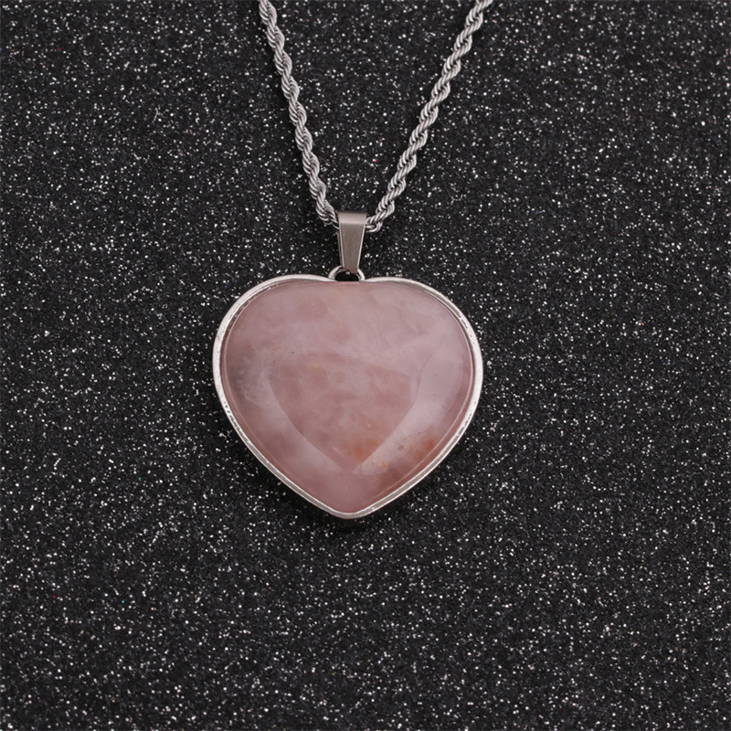 tiger eye stone heart shape pendant fashion necklace wholesale jewelry Nihaojewelry