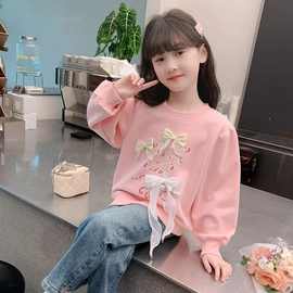 女童春秋款卫衣女孩秋装洋气打底衫秋季时髦上衣服潮中大儿童8岁9