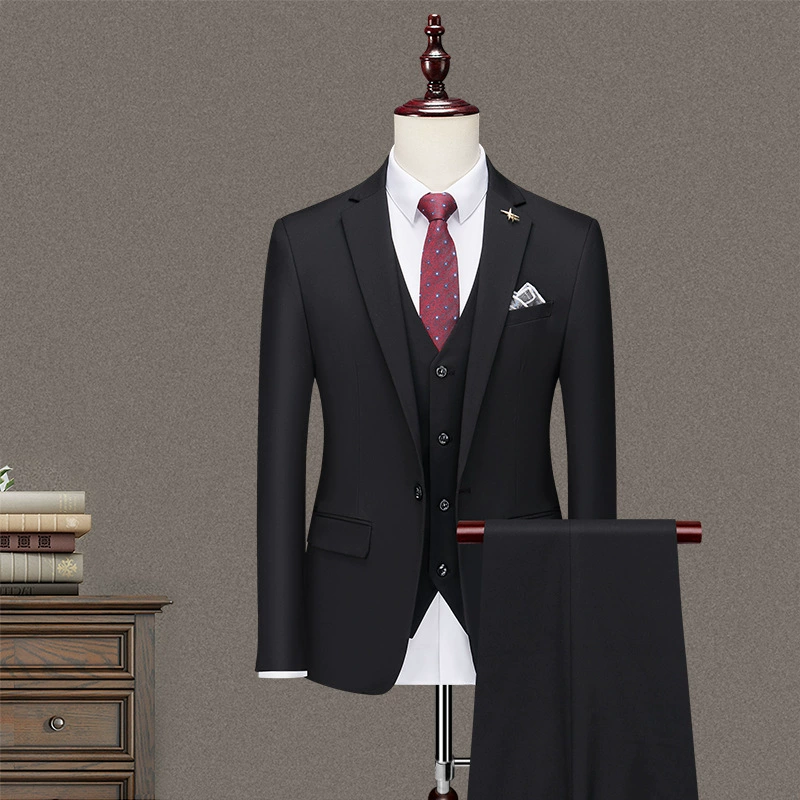 Set, classic suit jacket for leisure, Korean style, 3 piece set