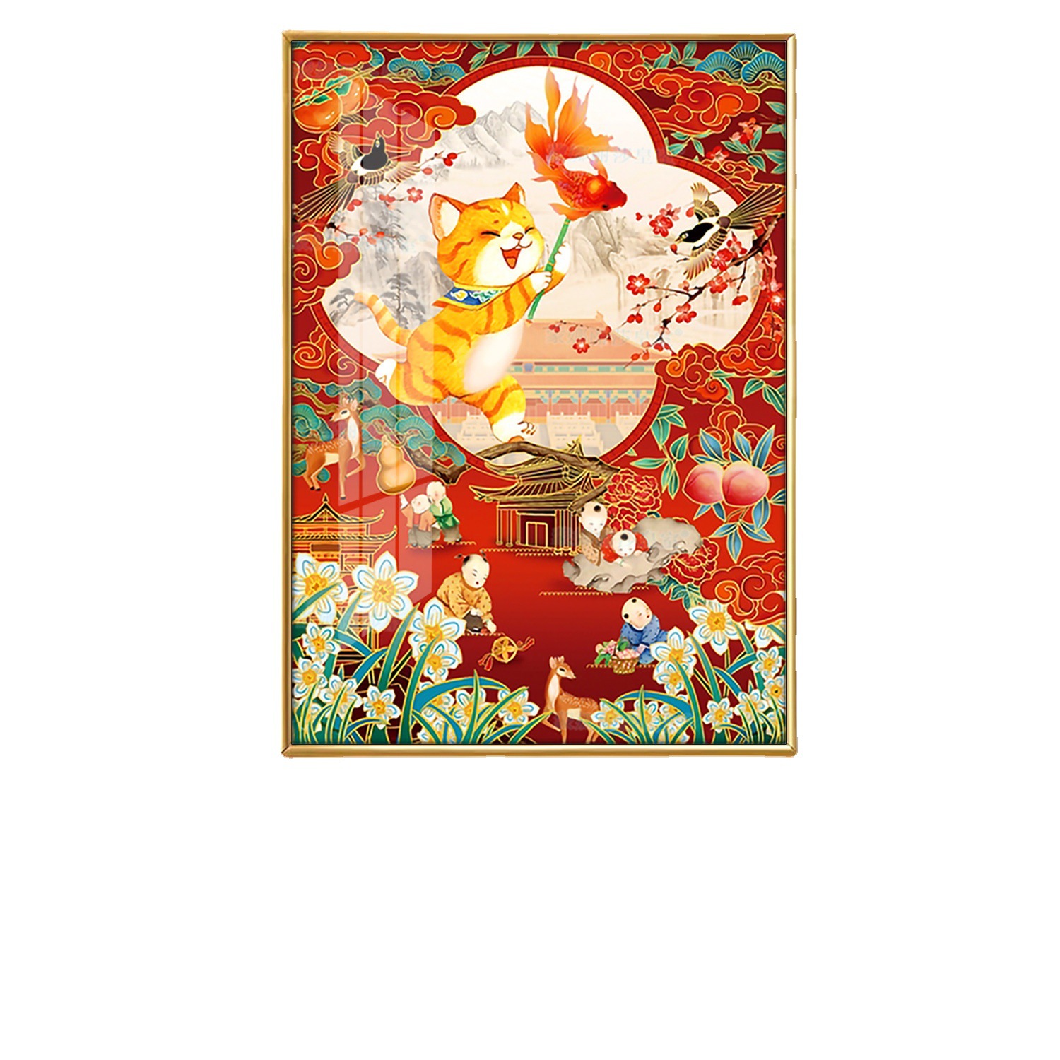 Mona Lisa, Gato de la Suerte en Punto de Cruz Real, Año Nuevo 2026, Nuevo Modelo, Festival de Primavera, Decoración para Sala de Estar o Entrada, Bordado a Mano con Hilo image 5