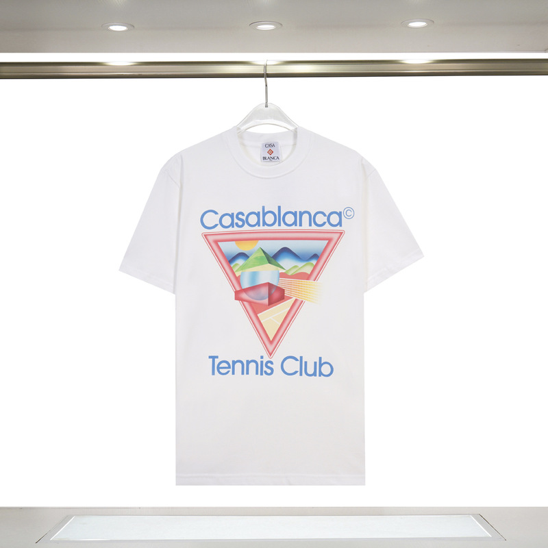 メンズ半袖 260g カサブランカ半袖 2025 春夏新作 カラープリント CASA ピュアコットン半袖|undefined