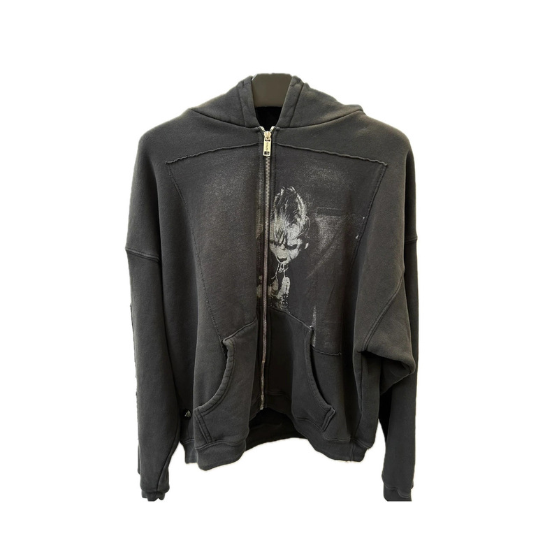 Cross-Border Erd24Ss Melancholic Rich Second Generation Maxfeld La Limited Patch Distressed Short Wide Hoodie Cross-Border Erd24Ss Melancholic Rich Second Generation Maxfeld La Limited Patch Distressed Short Wide Hoodie