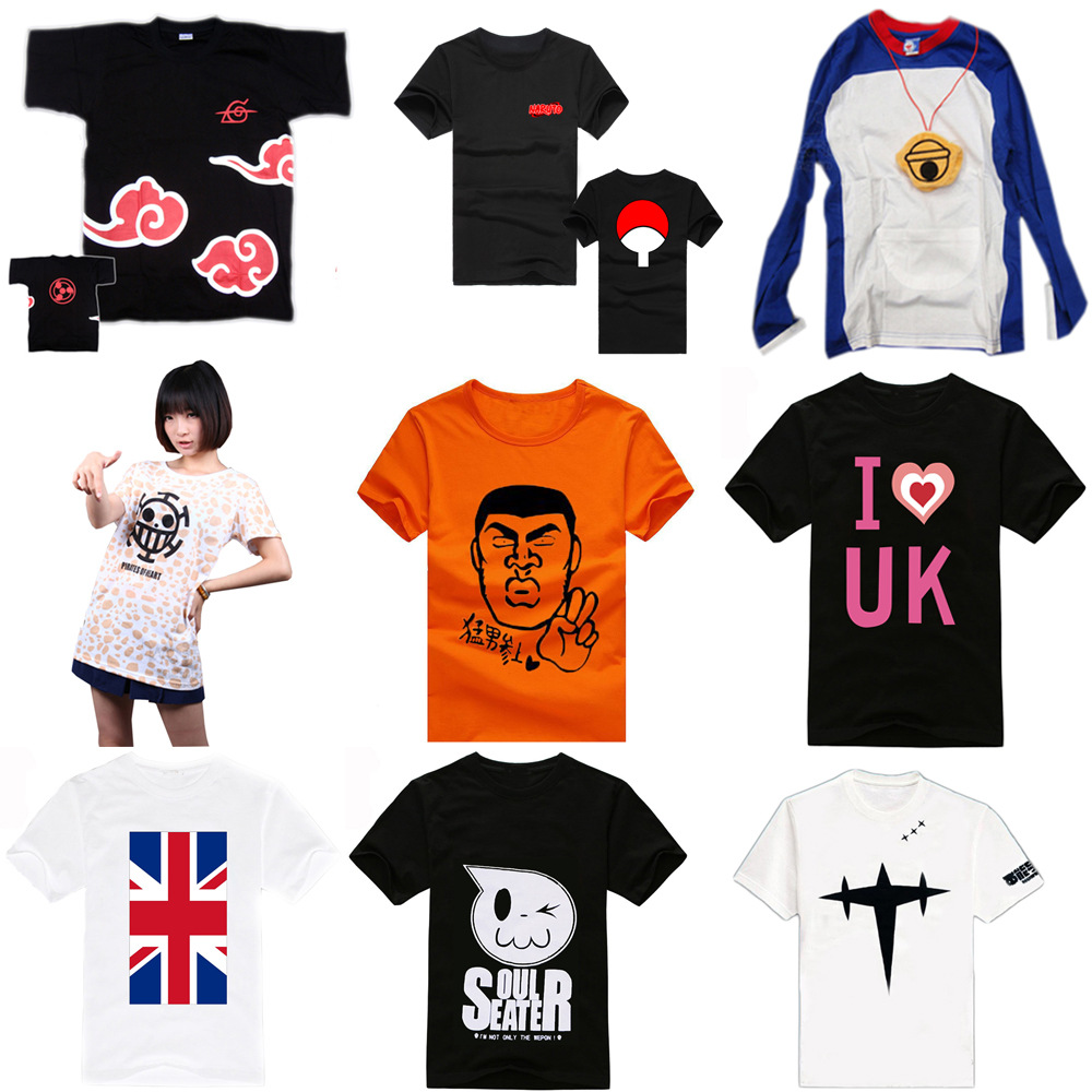 Clearance Sale: Anime Sasuke, Doraemon, Rakan Man, Double-Slaying Girl, Soul Eater Kido Tsubasa, Noragami T-shirt