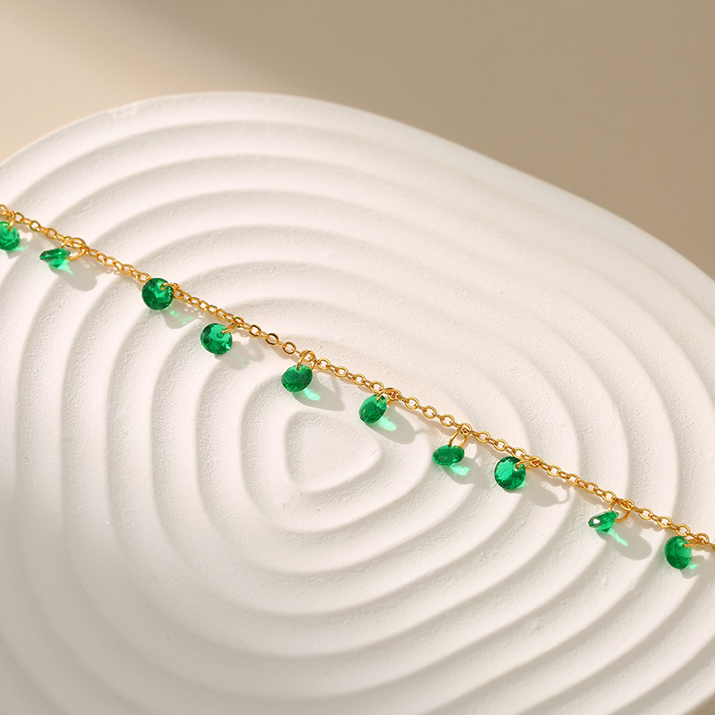 Wedding, Travel Occasion Copper Material Wholesale Jewelry Fashion Geometric Copper Zircon Inlay Anklet