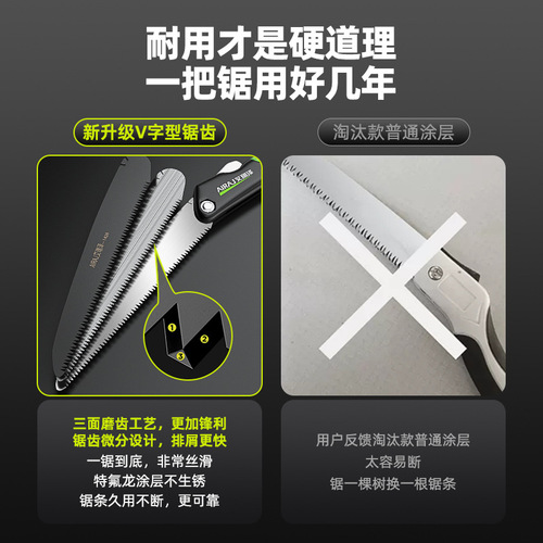 Arrizo's new folding saw SK9 steel sharp and wear-resistant portable household hand saw woodworking saw saw