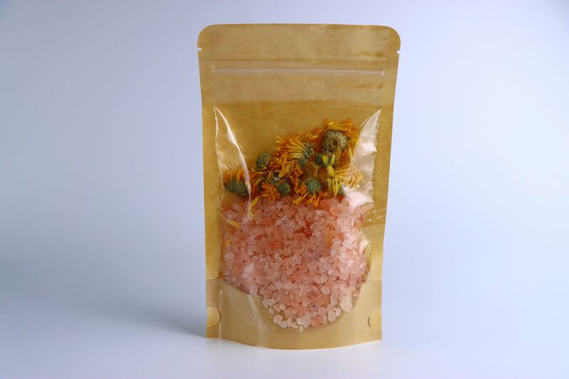 新款跨境牛皮纸密封袋香薰浴盐 袋装干花海盐精油清洁喜马拉雅盐|undefined