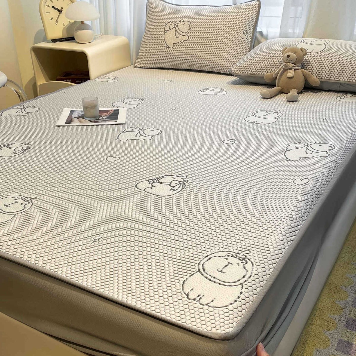 Sábanas de seda de hielo de verano, una pieza, estera suave de doble uso de doble cara 2025 nuevo dormitorio, estera individual, estera de tres piezas