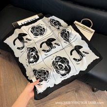 70x70高档柔软丝巾小方巾女士护颈围巾妈妈纱巾搭配西装领巾披肩