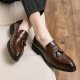 Loafers trendy British style Su slip-on leather shoes Korean casual small size business leather shoes men's wedding shoes