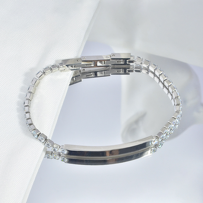 Bracelets Classification Titanium Steel Chain Material Retro Classic Style Geometric Customization Laser Engraving Titanium Steel Zircon Men's Bracelets Men's Chain Bracelets
