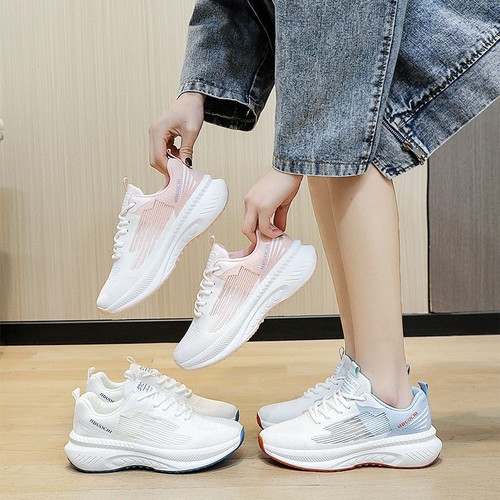 Women's Shoes, White Sneakers, Thick Sole, Trendy Running Shoes, Fashionable Match, Spring Breathable Women's Sports Shoes